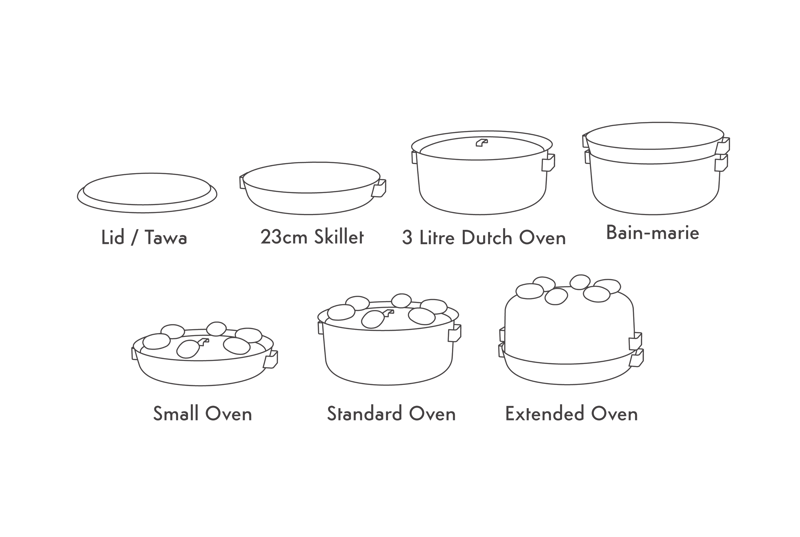 Madog Open Fire Cooking Set - Spun Carbon Steel Dutch Oven Pan Pot and Lid-5